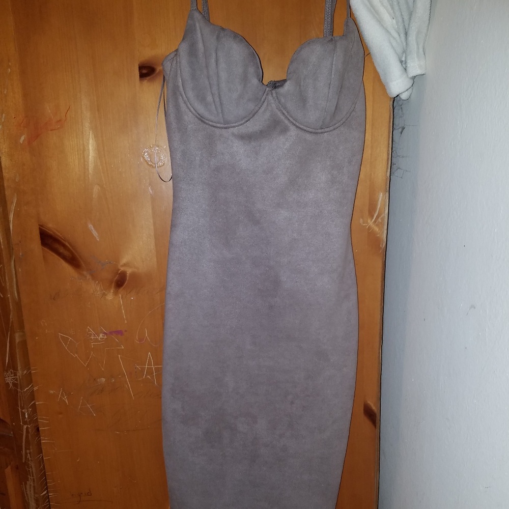 Long gray tight dress